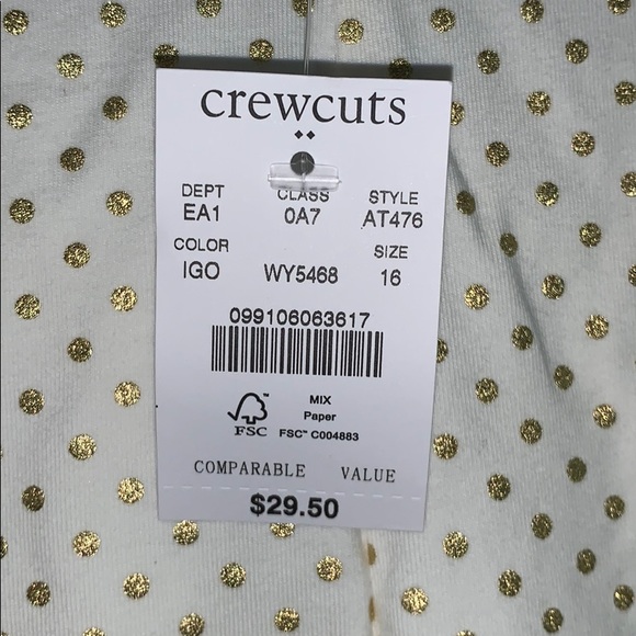 Crewcuts full length leggings white and gold 16 and long sleeve Christmas shirt - Picture 5 of 9